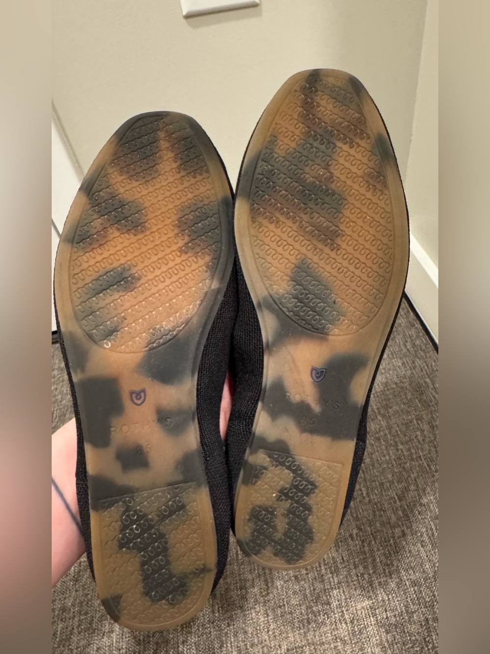 ROTHY’S THE SQUARE MARY JANE, BLACK KNIT FLATS, MACHINE WASHABLE! - Picture 13 of 14
